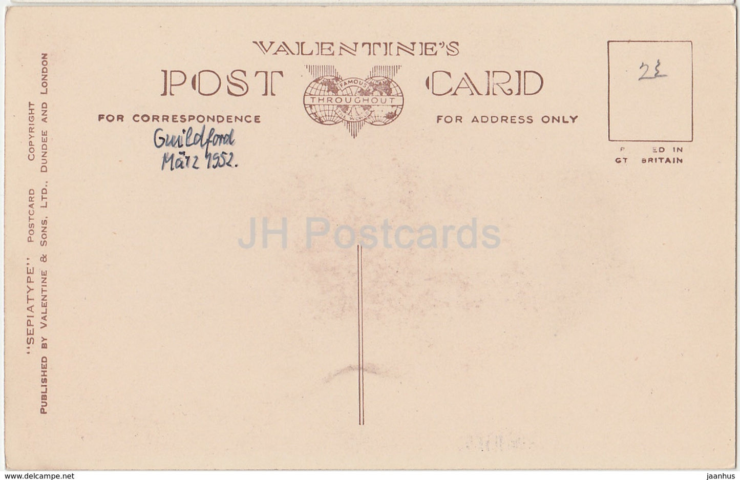 Guildford - Memorial & Castle - 221361 - Sepiatype - 1952 - United Kingdom - England - used