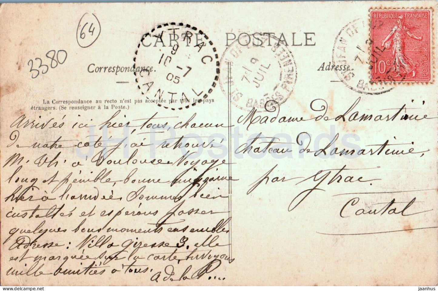 Saint Jean de Luz - Vue de Sainte Barbe - alte Postkarte - 1905 - Frankreich - gebraucht