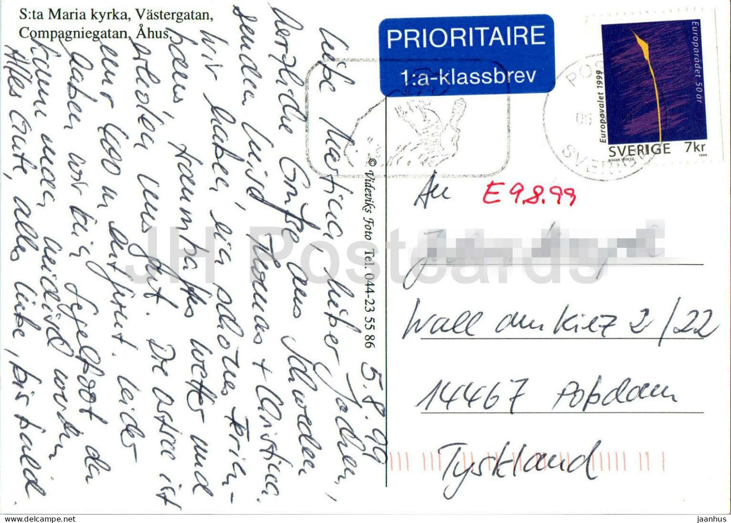 St Maria Kyrka - Vastergatan - Compagniegatan - Ahys - église - multiview - 1999 - Suède - d'occasion