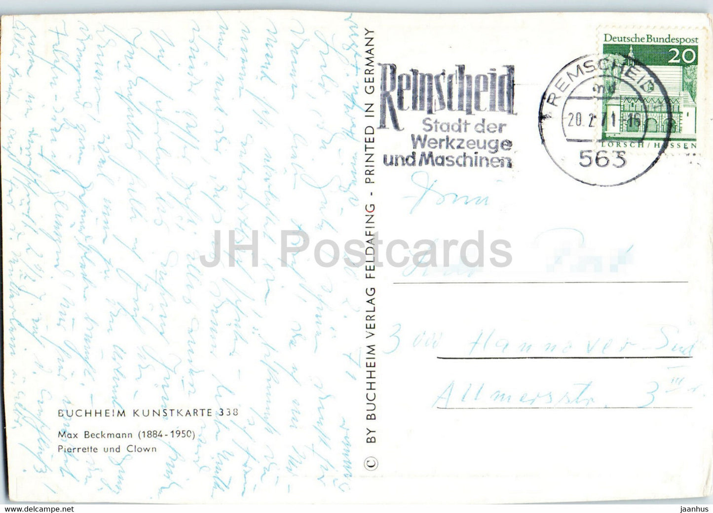 tableau de Max Beckmann - Pierrette und Clown - Art allemand - 1971 - Allemagne - utilisé