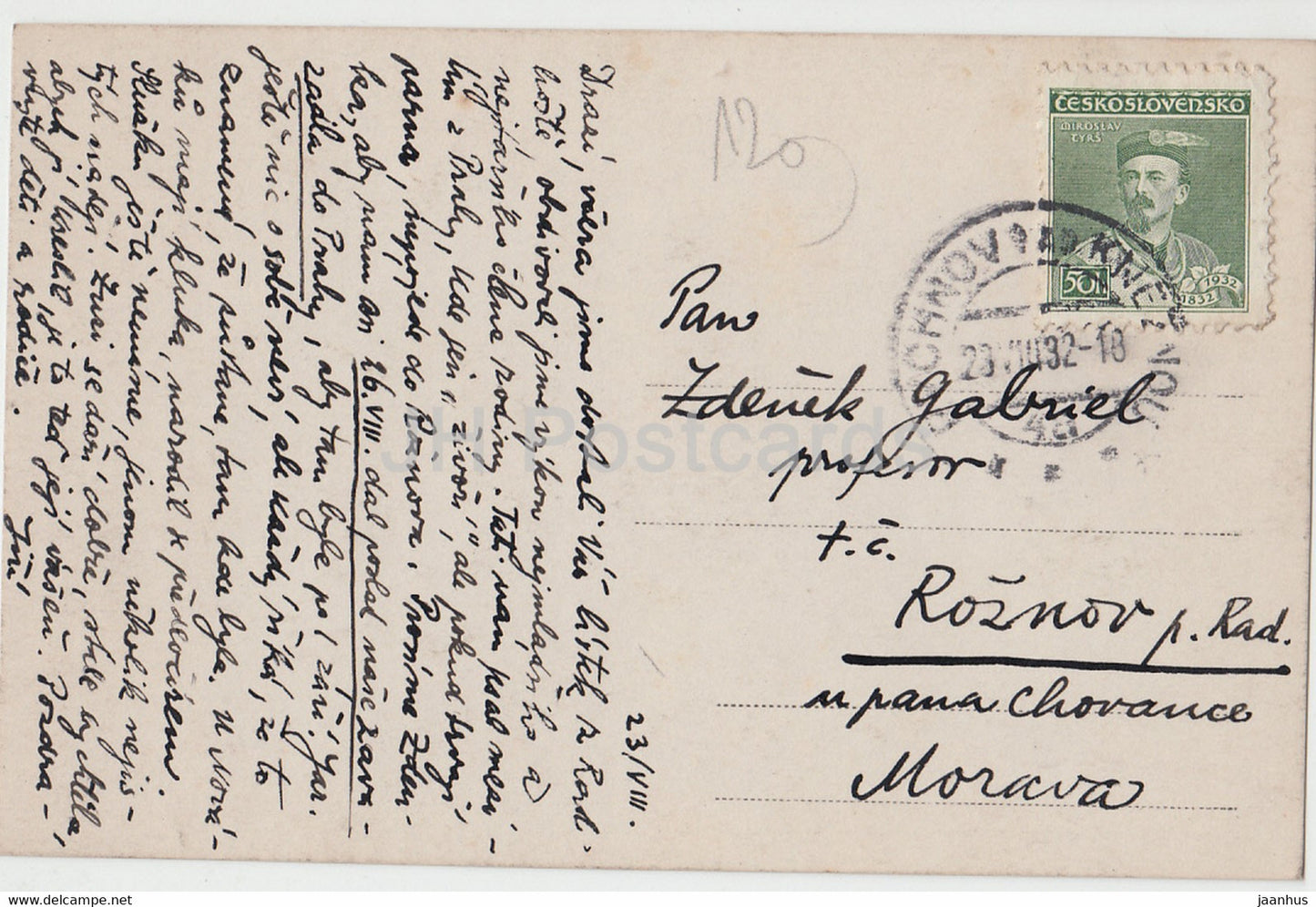 Gebäudeansicht - 1932 - Tschechien - Tschechoslowakei - gebraucht