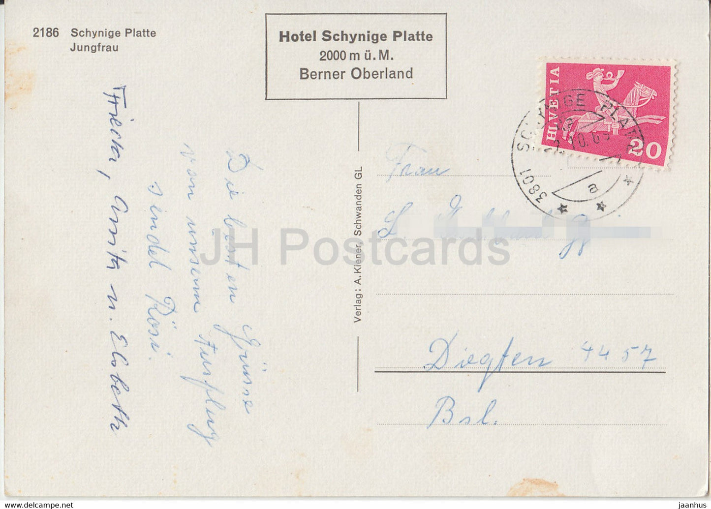 Schynige Platte - Jungfrau - hotel - flowers - multiview - 2186 - 1969 - Switzerland - used