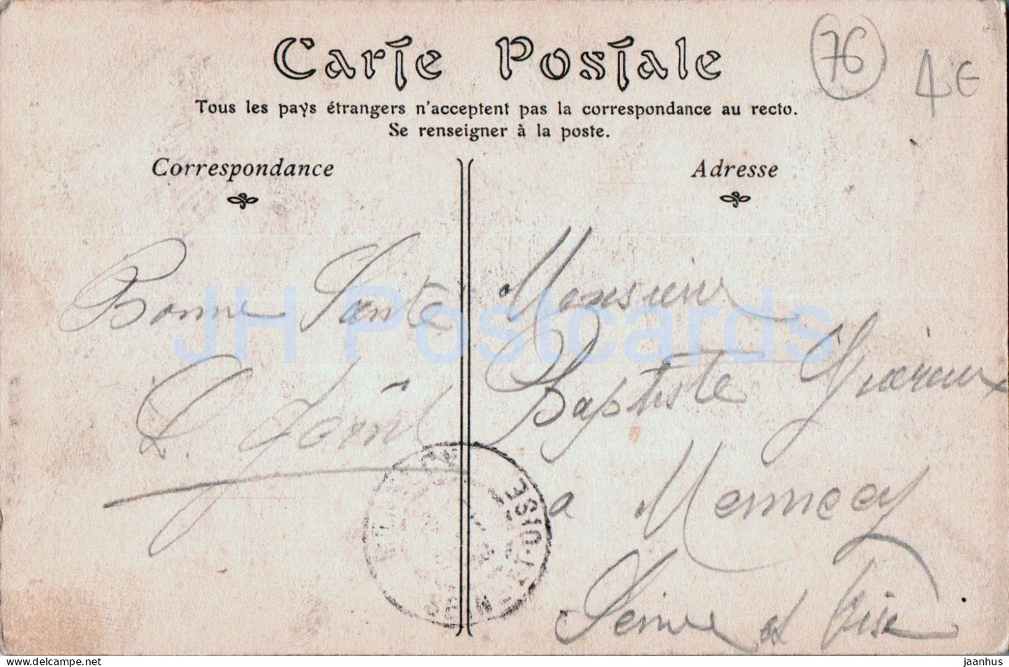 Dieppe - Statue d'Abraham Duquesne - monument - 137 - carte postale ancienne - 1906 - France - occasion