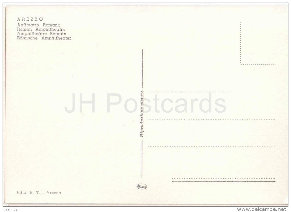 Anfiteatro Romano - Roman Amphitheatre - Arezzo - Toscana - Italia - Italy - unused - JH Postcards