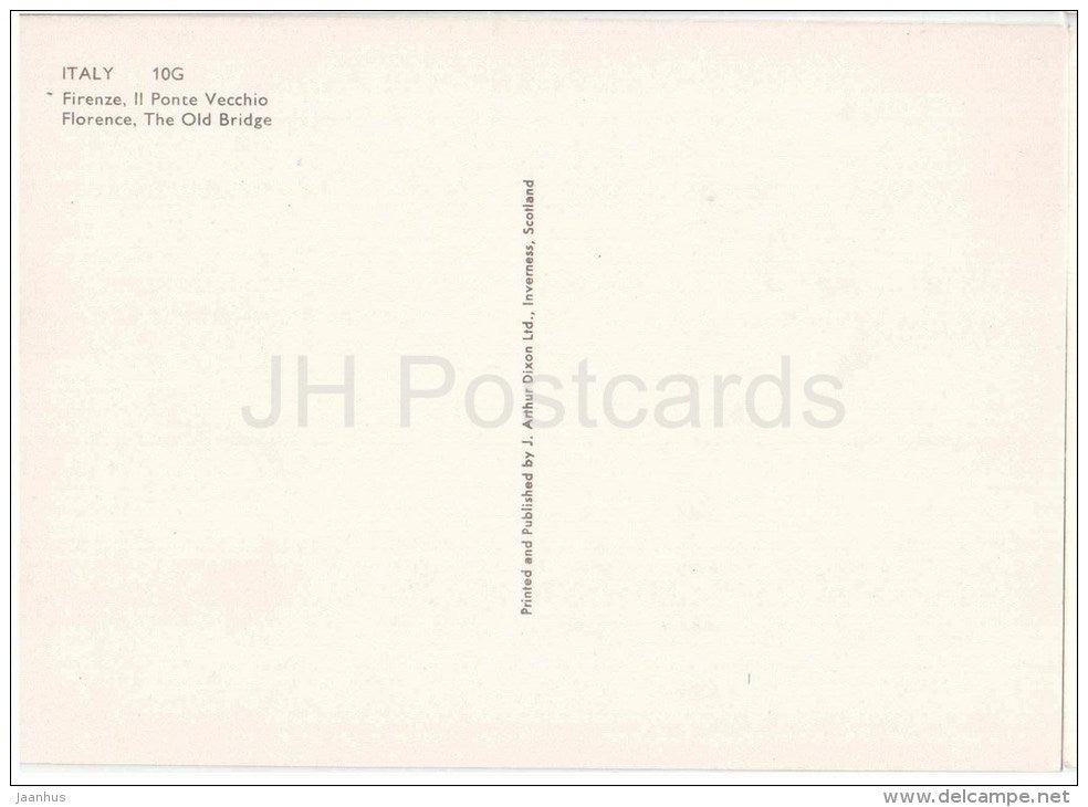 Ponte Vecchio - bridge - Firenze - Toscana - 10G - Italia - Italy - unused - JH Postcards