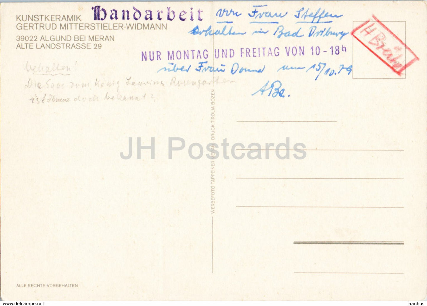 Konig Laurin und sein Rosengarten - Kunstkeramik Gertrud Mitterstieler Widmann - sculpture - 1979 - Italie - utilisé