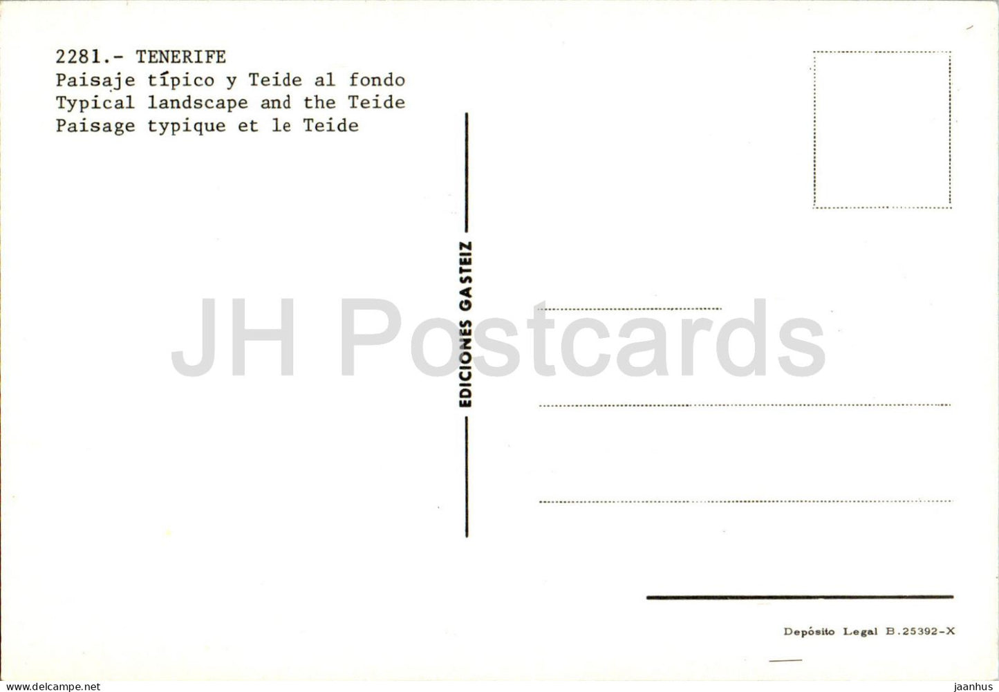 Tenerife - Typical landscape and the Teide - car - 2281 - Spain - unused