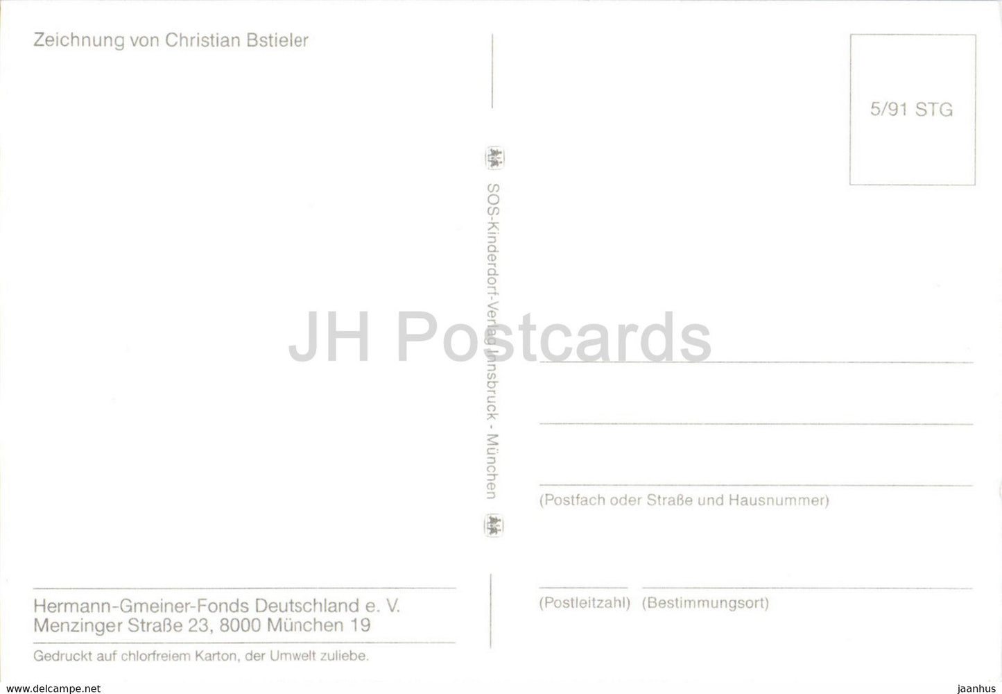 Christmas Greeting Card by Christian Bstieler - Frohe Weihnachten - Germany - unused