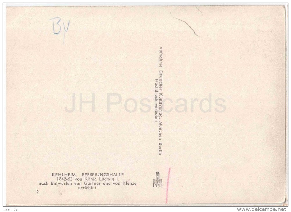 Kehlheim , Befreiungshalle - Germany - ungelaufen - JH Postcards