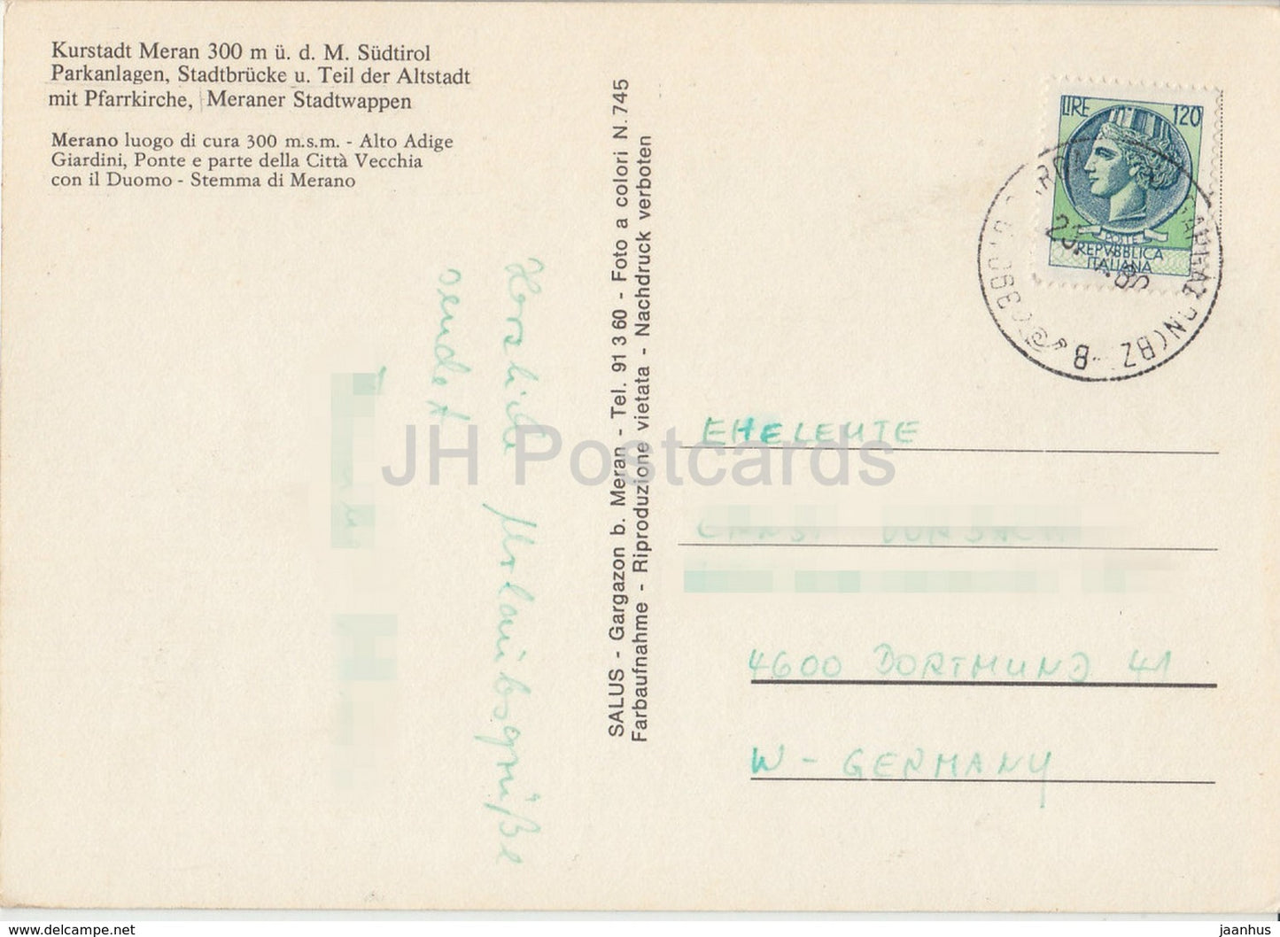 Grusse aus Kurstadt Meran - Sud-Tirol - horse - multiview - 745 - Italy - 1980 - used