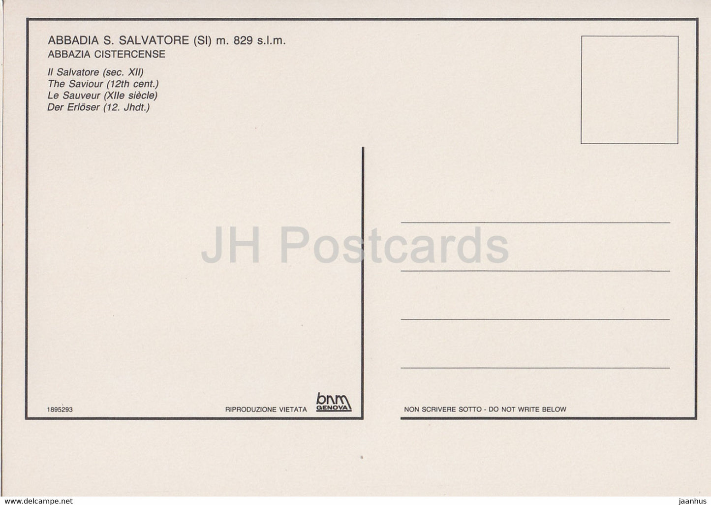 Abbazia Cistercense - Abbadia S Salvatore - Il Salvatore - The Saviour - Cistercian Abbey - Italy - Italia - unused