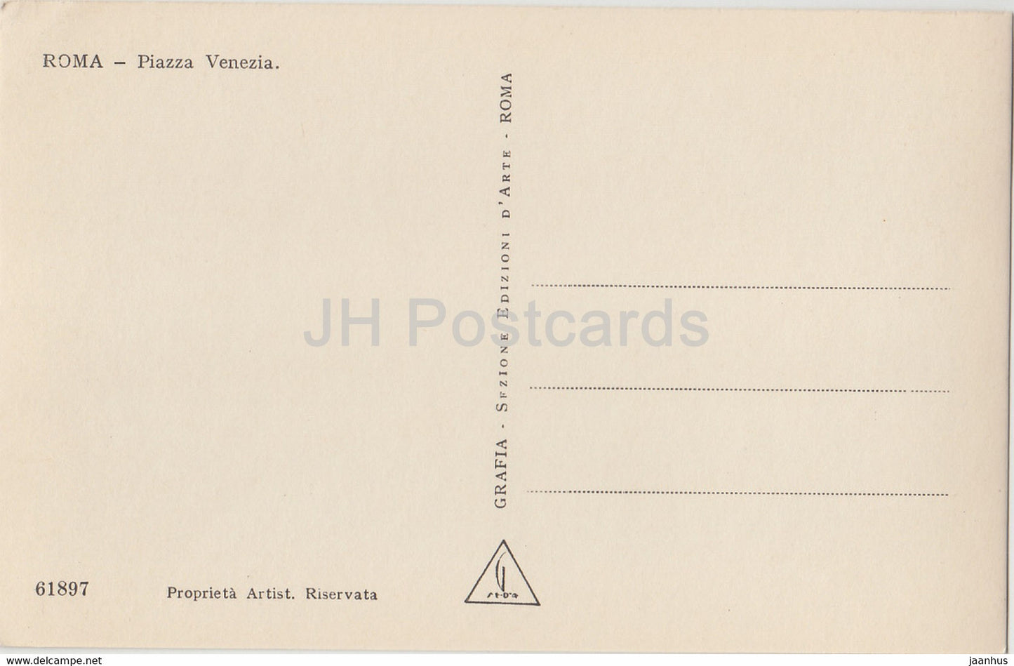 Roma - Rome - Piazza Venezia - 61897 - tram - old postcard - Italy - unused