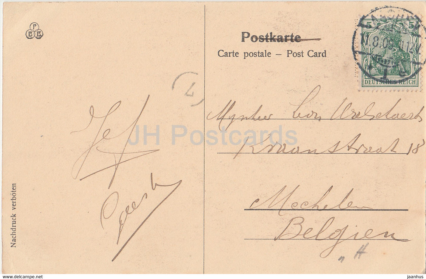 Aachen - An der Jesuitenkirche - Gemalde v Hermann Killian - old postcard - 1909 - Germany - used