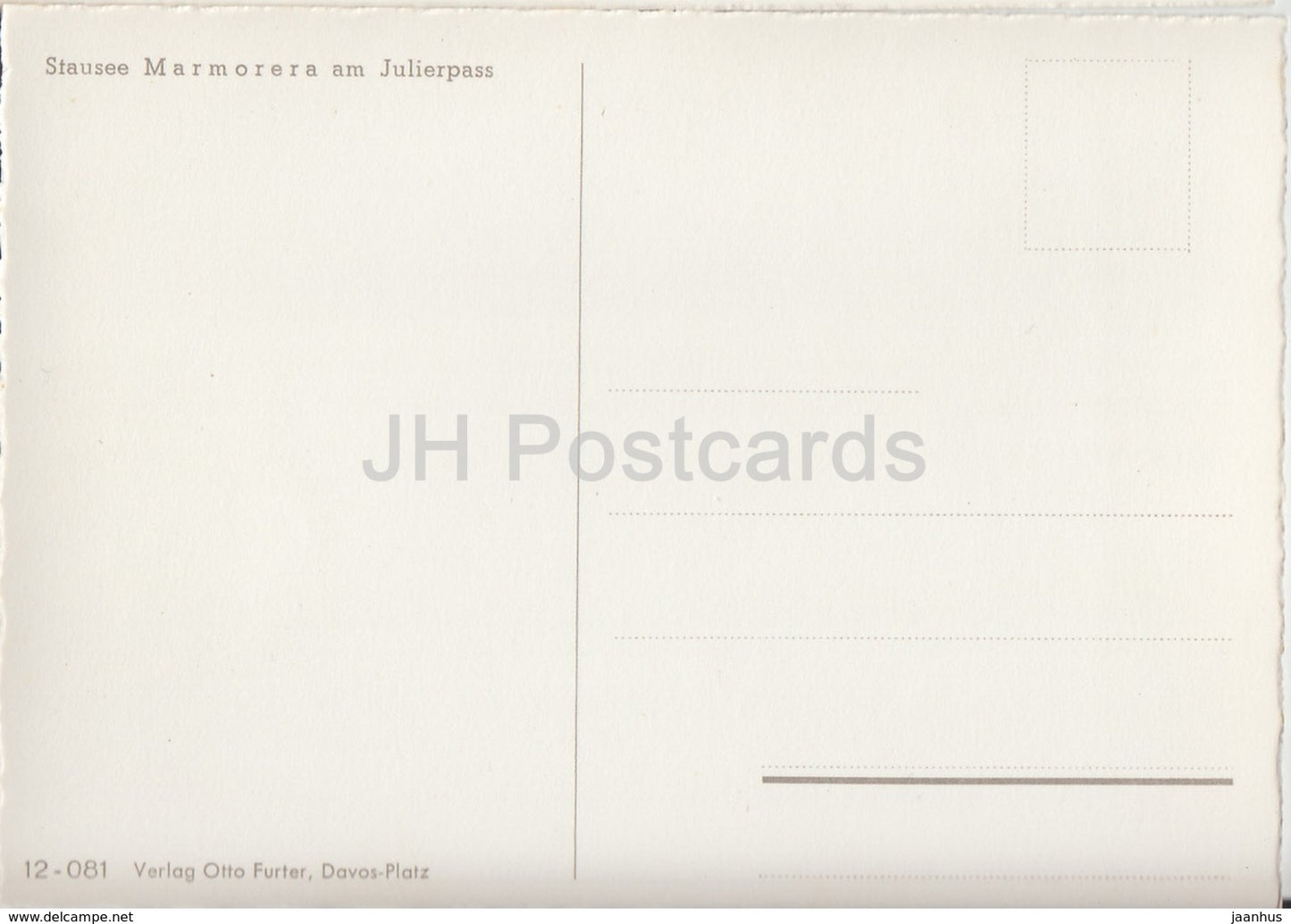 Stausee Marmorera am Julierpass - Switzerland - unused