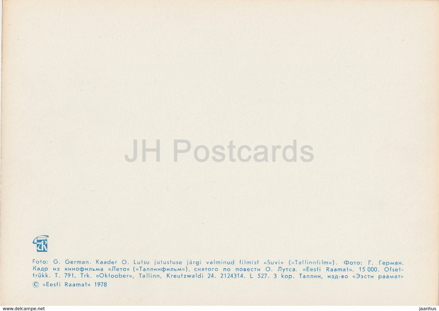 Écrivain estonien Oskar Luts - film Suvi (Été) - 1978 - Estonie URSS - inutilisé