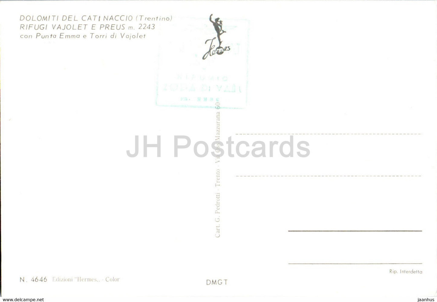 Dolomiti del Catinaccio - Rifugi Vajolet e Preus - Punta Emma - Torri di Vajolet - Italien - unbenutzt