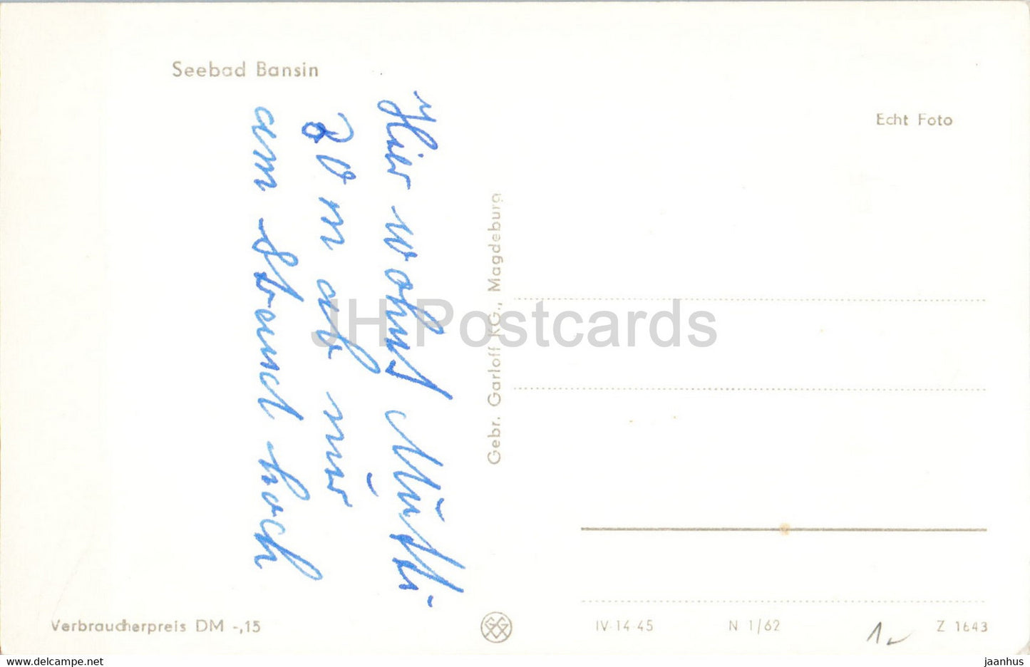 Seebad Bansin - Deutschland DDR - gebraucht