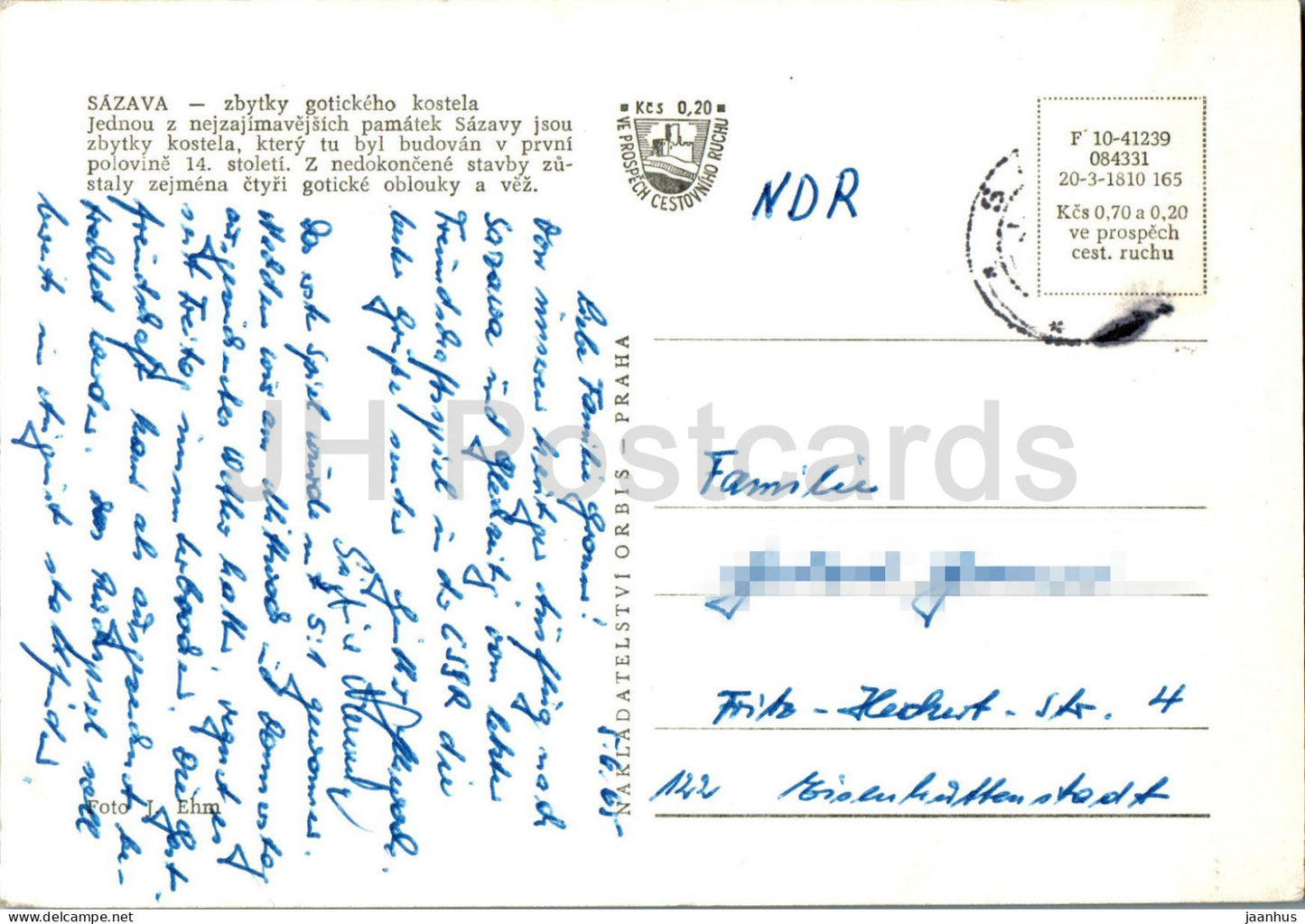 Sazava - kostel - église - République tchèque - Tchécoslovaquie - occasion