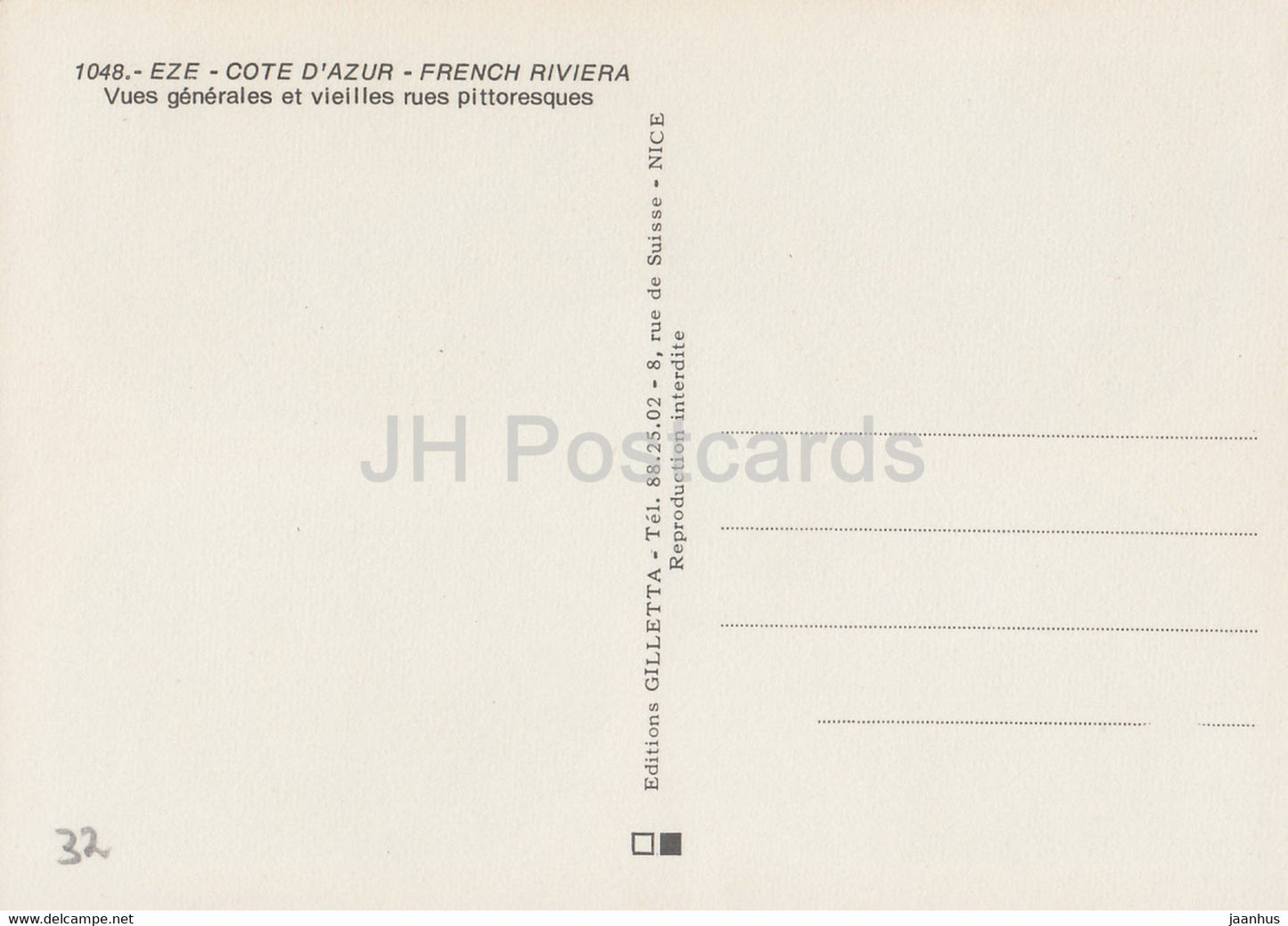 Eze - Côte d'Azur - Vues Generales et vieilles rues pittoresques - 1048 - Frankreich - unbenutzt