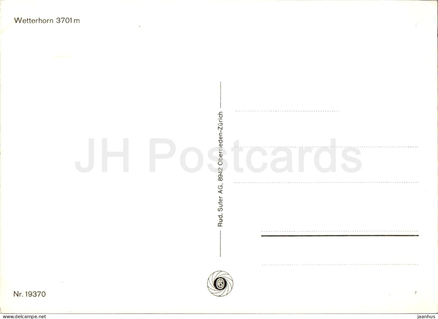 Wetterhorn 3701 m - 19370 - Switzerland - unused