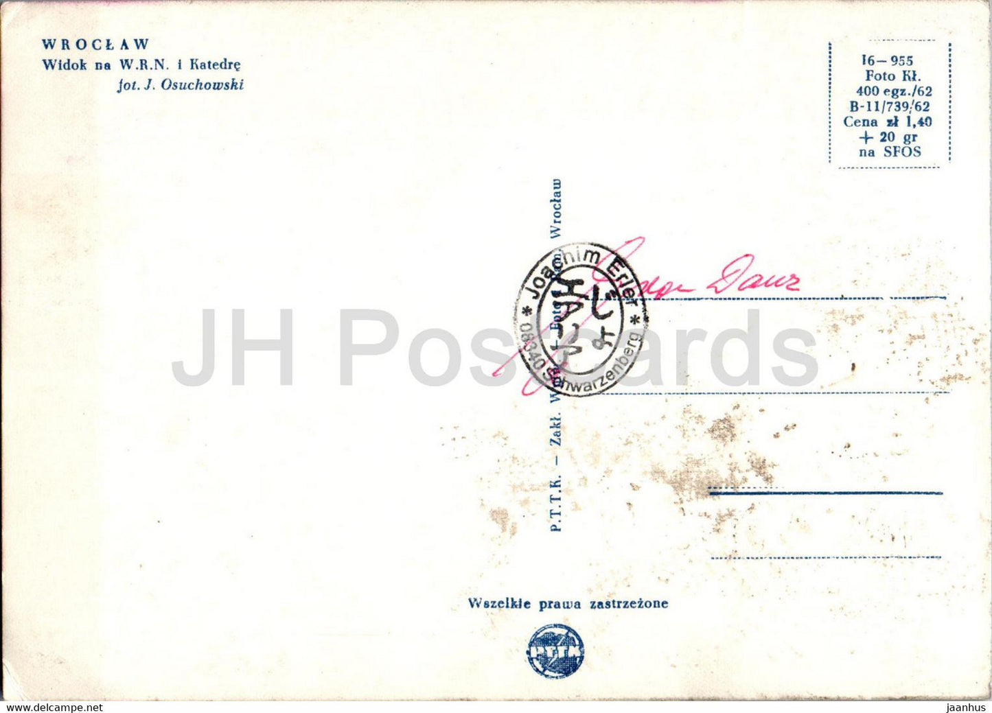 Wroclaw - Widok na WRN i Katedre - Pologne - occasion