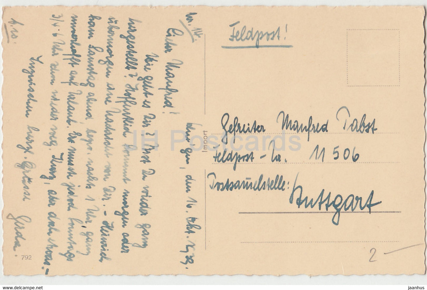 Flowers - Feldpost - 792 - old postcard - 1939 - used