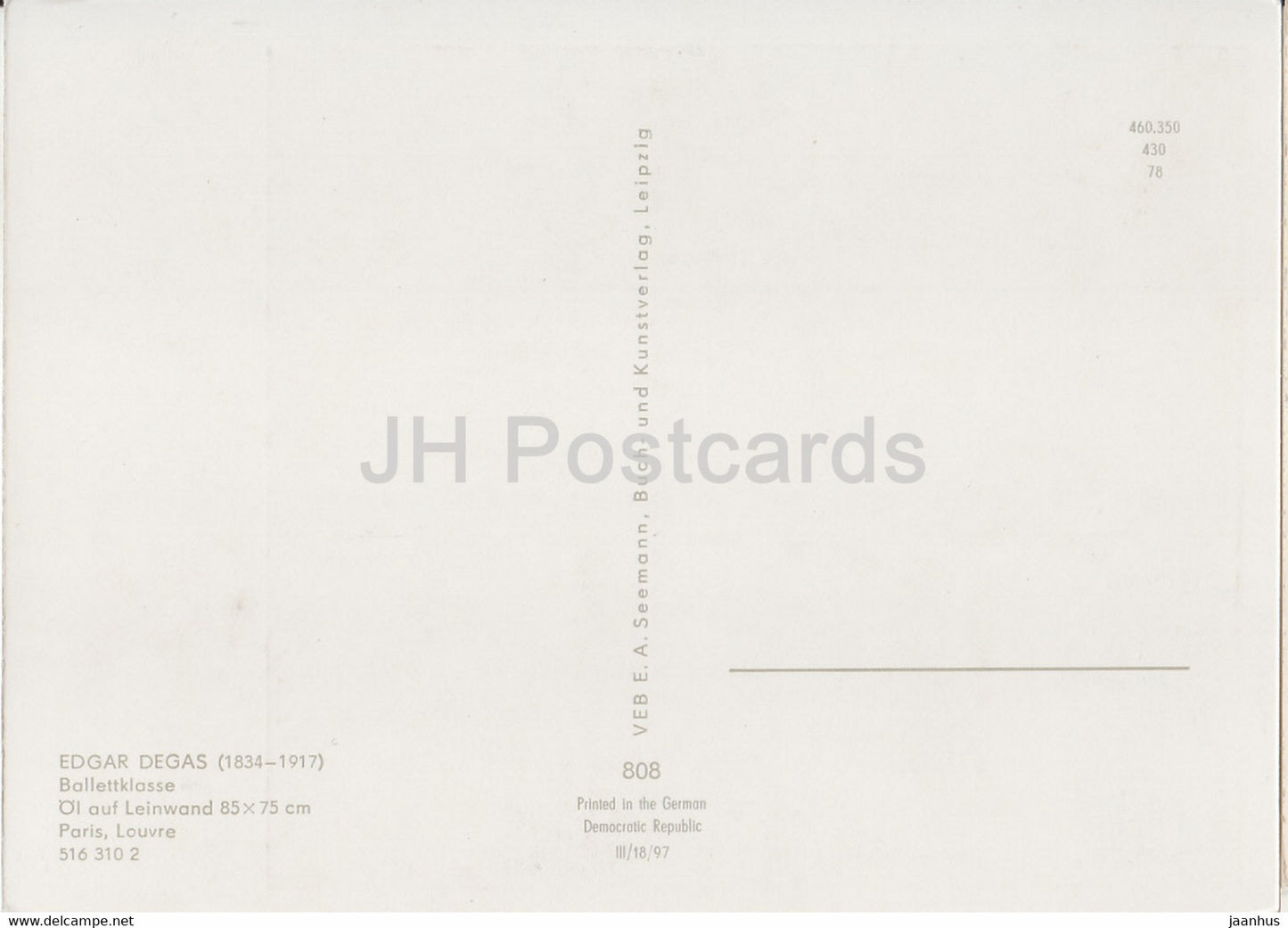 painting by Edgar Degas - Ballettklasse - Study - Ballet - French art - Germany - unused