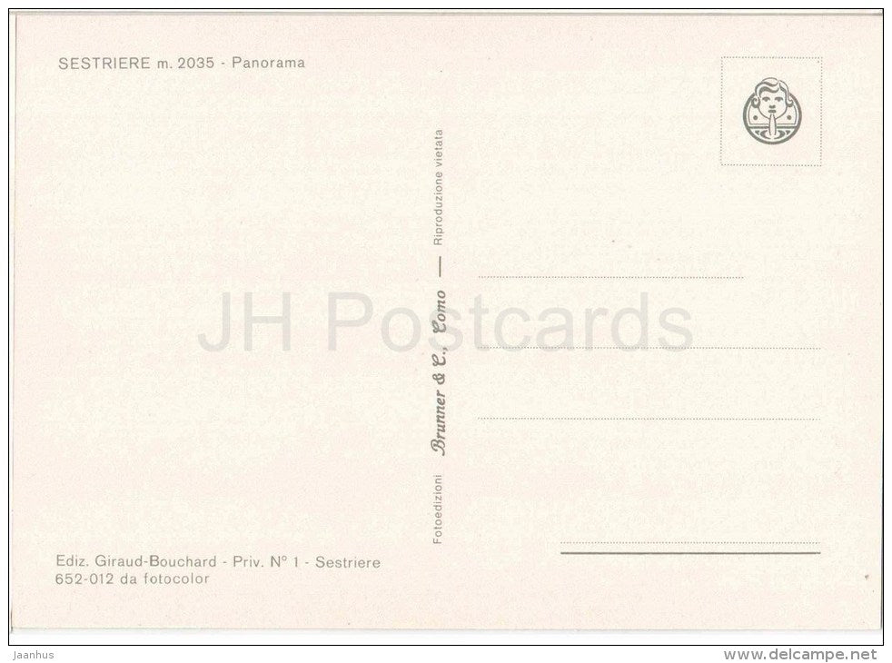 panorama - M. Rognosa - M. Sises - Sestriere m. 2035 - Piemonte - Italia - Italy - unused - JH Postcards