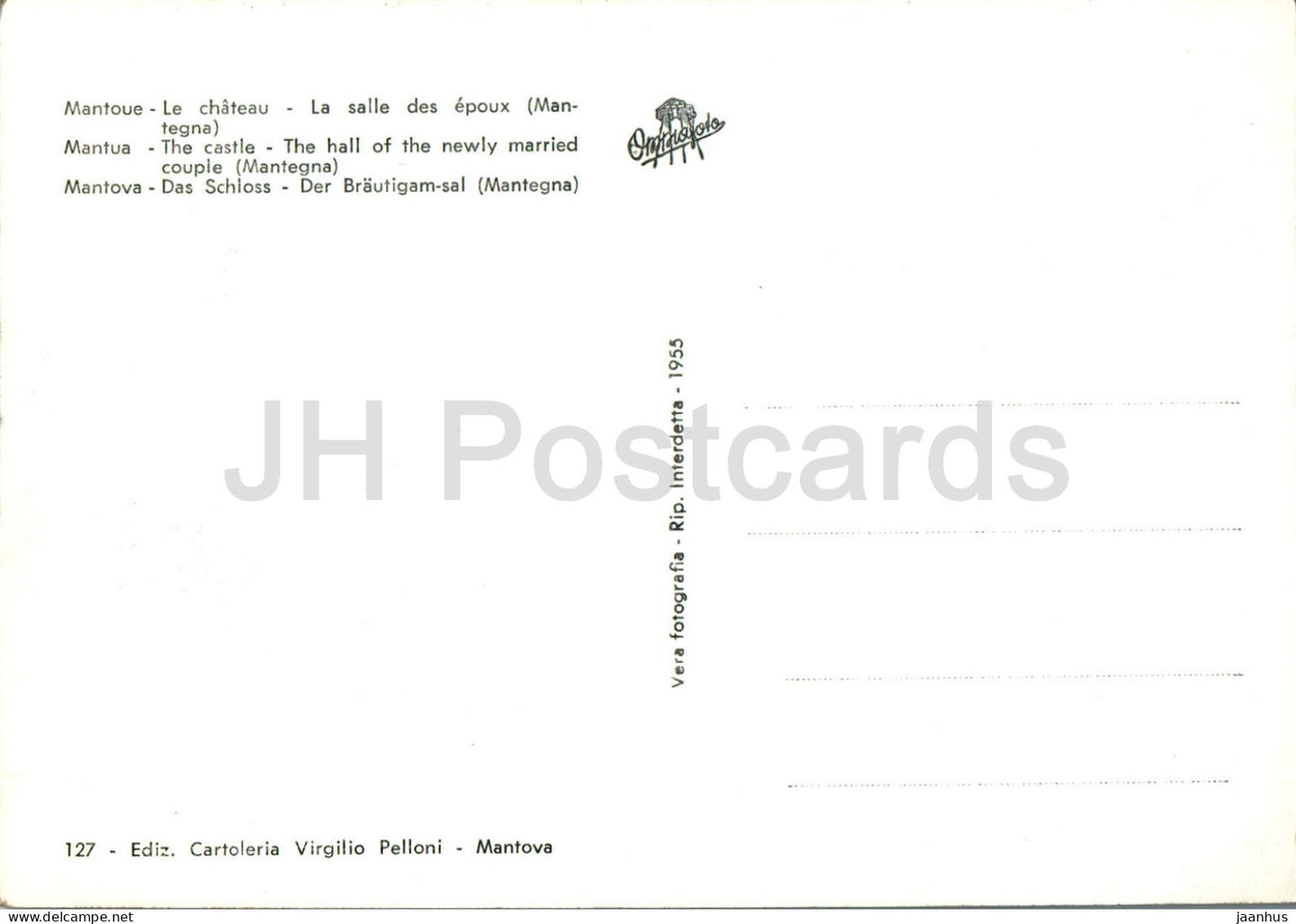 Mantoue - Mantoue - Castello Sala degli Sposi - château - 127 - carte postale ancienne - Italie - inutilisée