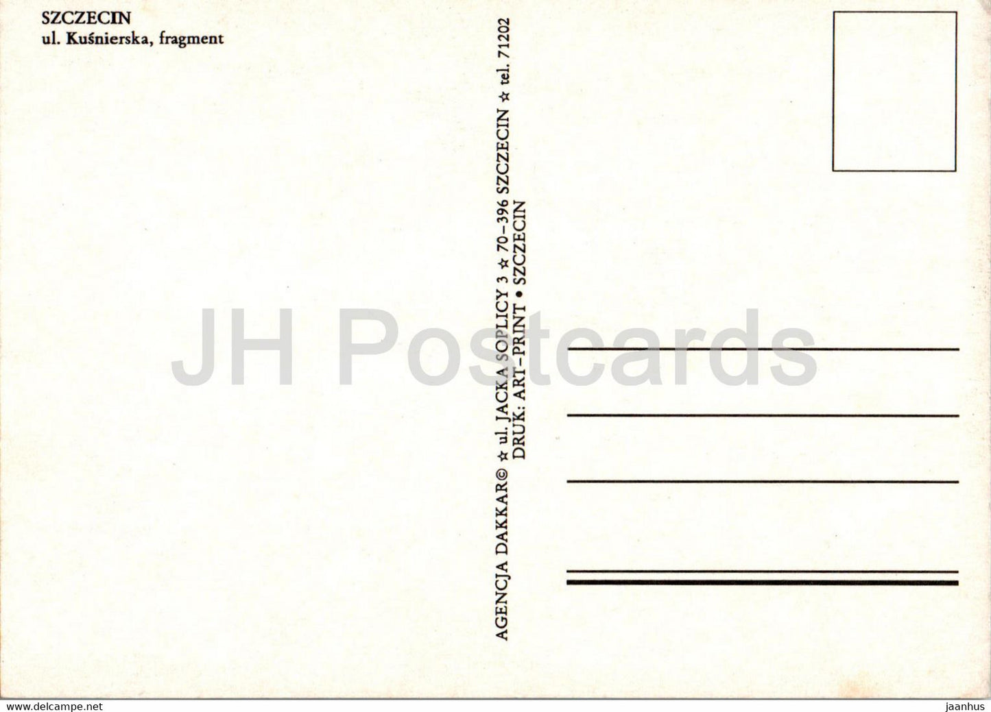 Szczecin - ul Kusnierska - fragment - Poland - unused