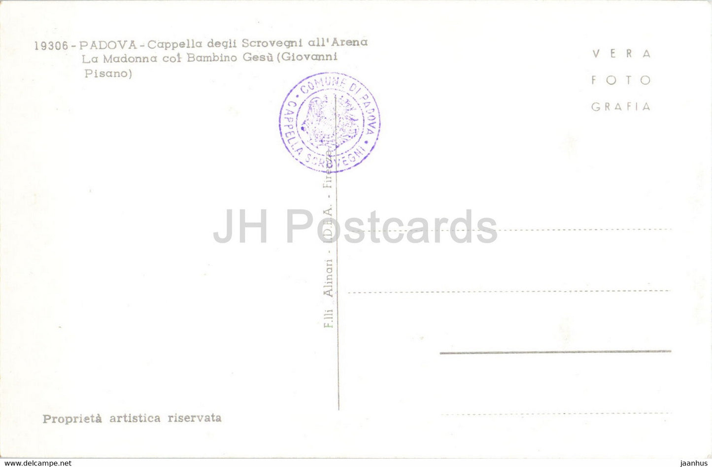 Padova - Cappella degli Scrovegni all' Arena - La Madonna Bambino Gesu - Pisano - 19306 - old postcard - Italy - unused