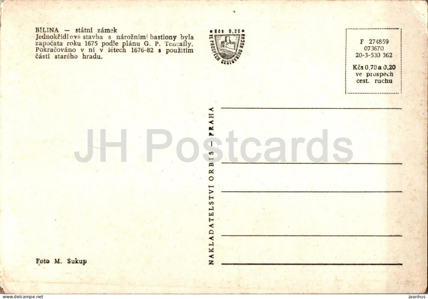 Bilina - statni zamek - state castle - Czech Repubic - Czechoslovakia - unused