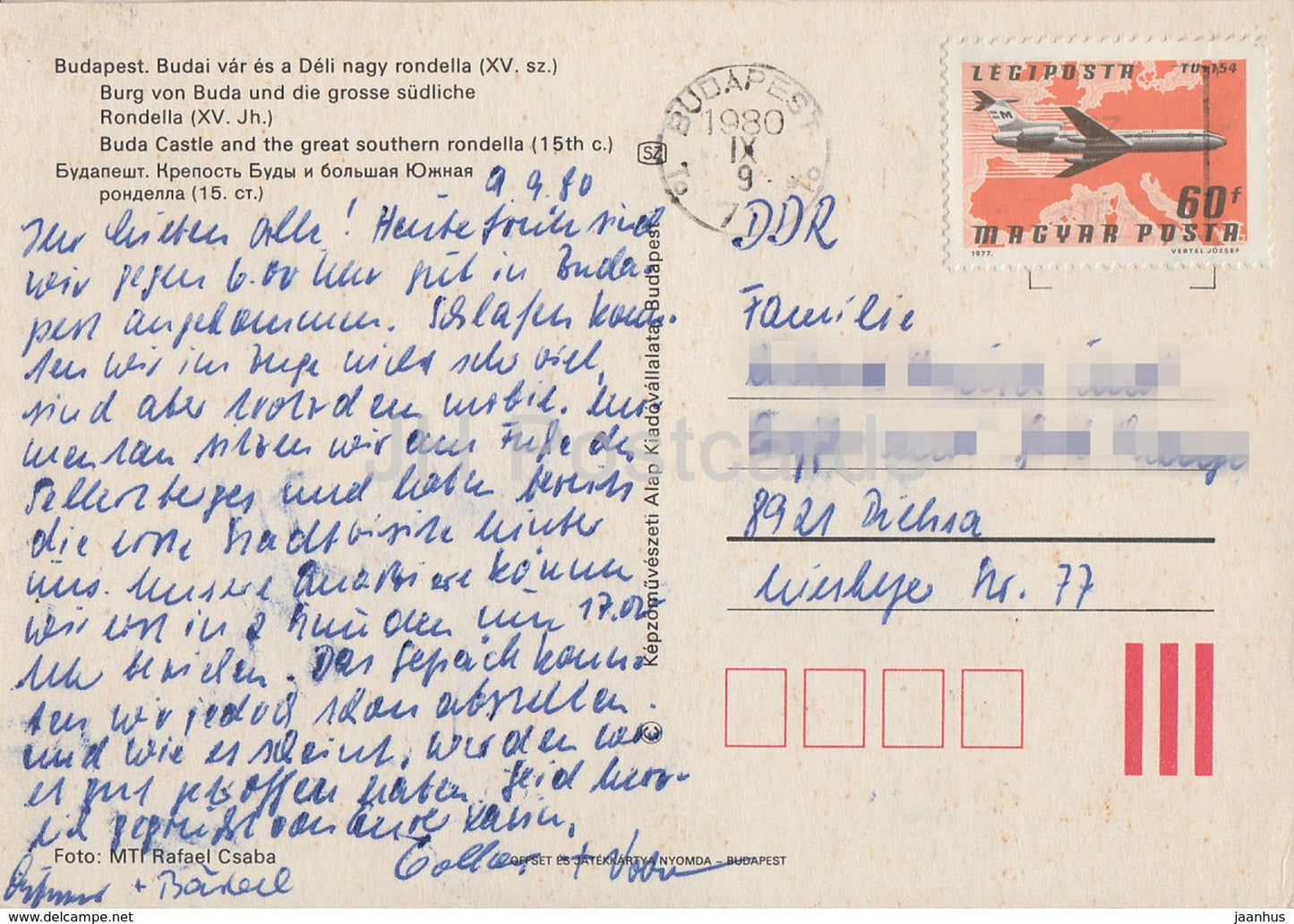 Budapest - Château de Buda et la Grande Rondella Sud - 1980 - Hongrie - occasion