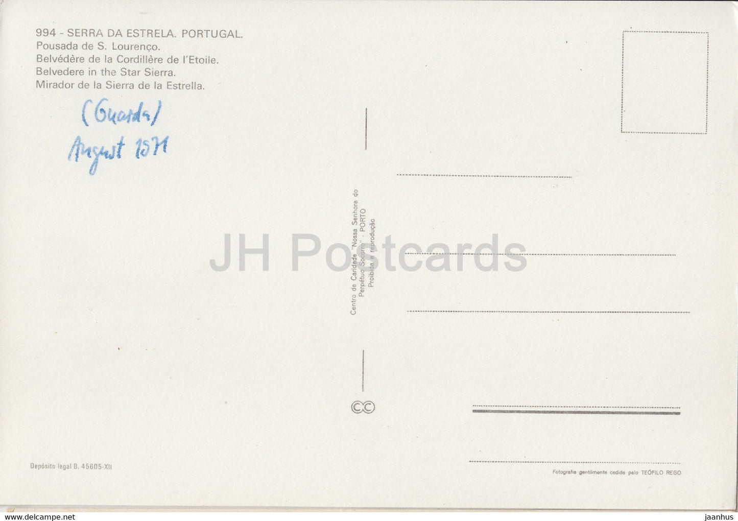 Serra da Estrela - Pousada de S Lourenco - Belvédère dans la Star Sierra - 994 - 1971 - Portugal - inutilisé