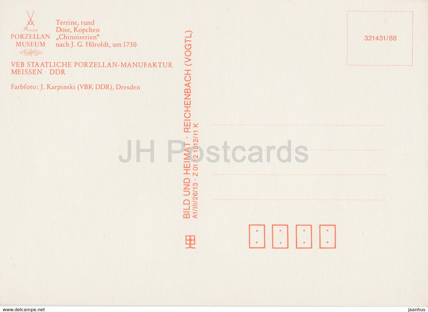 Terrine - Rund Dose - Kopchen - porcelain - Porzellan Museum Meissen - DDR Germany - unused