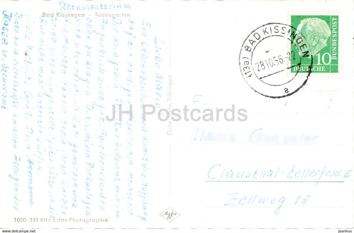 Bad Kissingen - Rosengarten - old postcard - 1956 - Germany - used