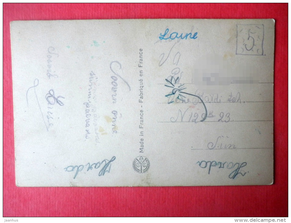 woman - lady - Noyer 1426 - old postcard - circulated in Estonia - JH Postcards