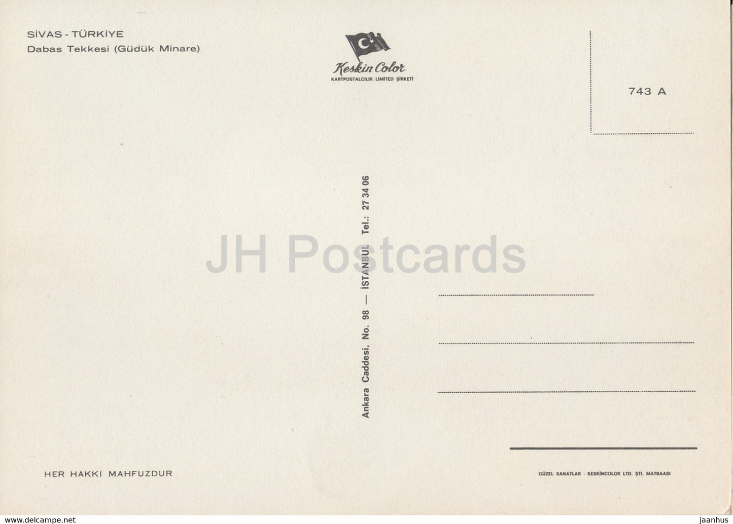 Sivas - Dabas Tekkesi - Minaret - Turquie - inutilisé