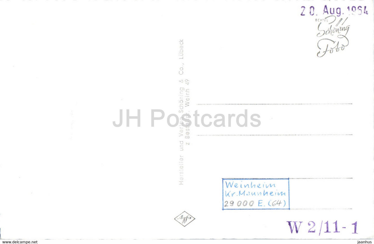 Gruss aus Weinheim - Der Rote Turm - Marktplatz - Die Wachenburg - 1964 - Germany - unused
