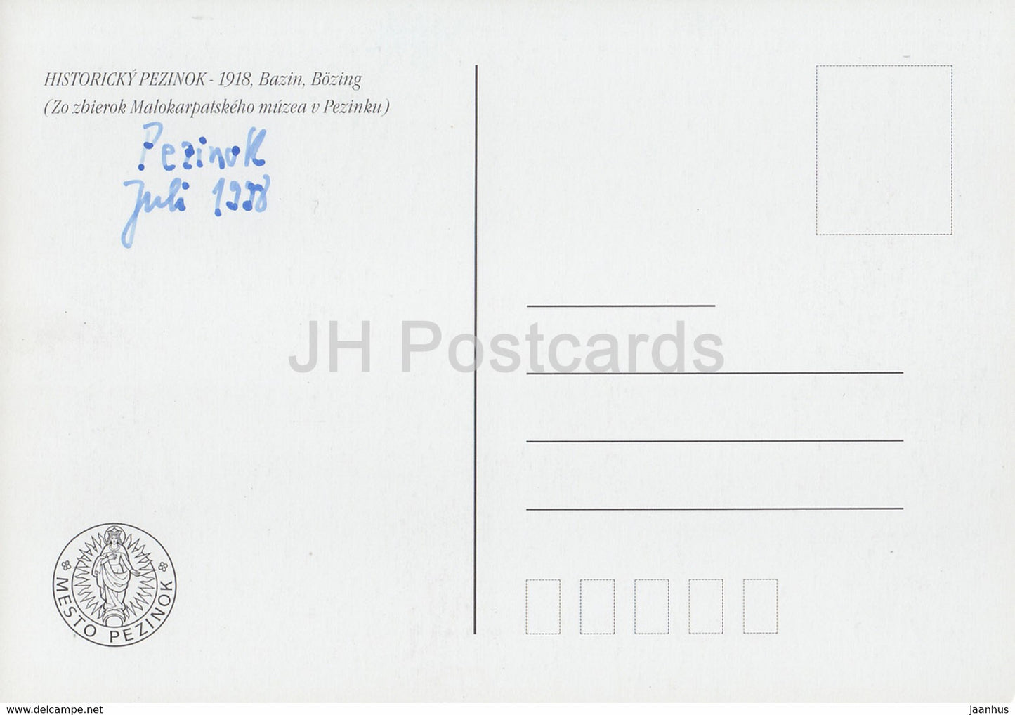 Pezinok 1918 - REPRODUCTION - 4 - 1998 - Slovakia - used