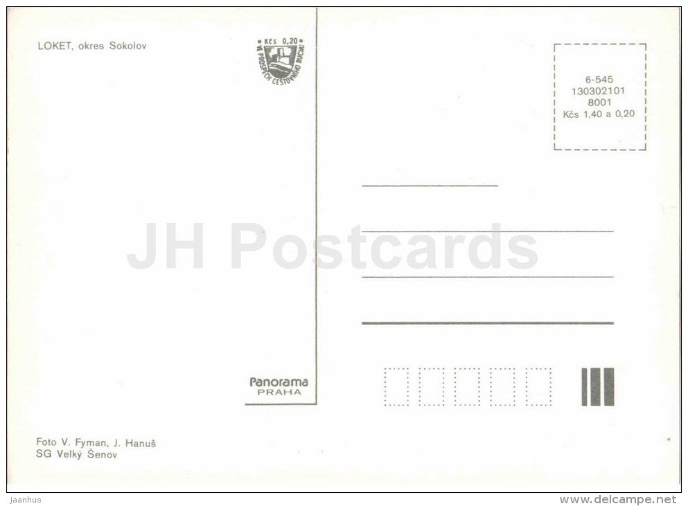 Loket - Sokolov district - bridge - town views - Czechoslovakia - Czech - unused - JH Postcards