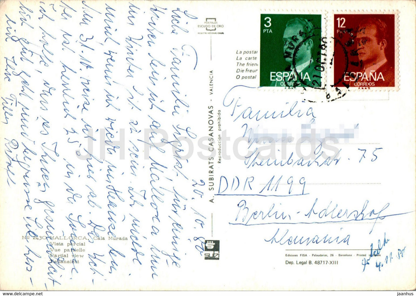 Cala Murada - Vista parcial - view - Mallorca - 2430 - 1980 - Spain - used