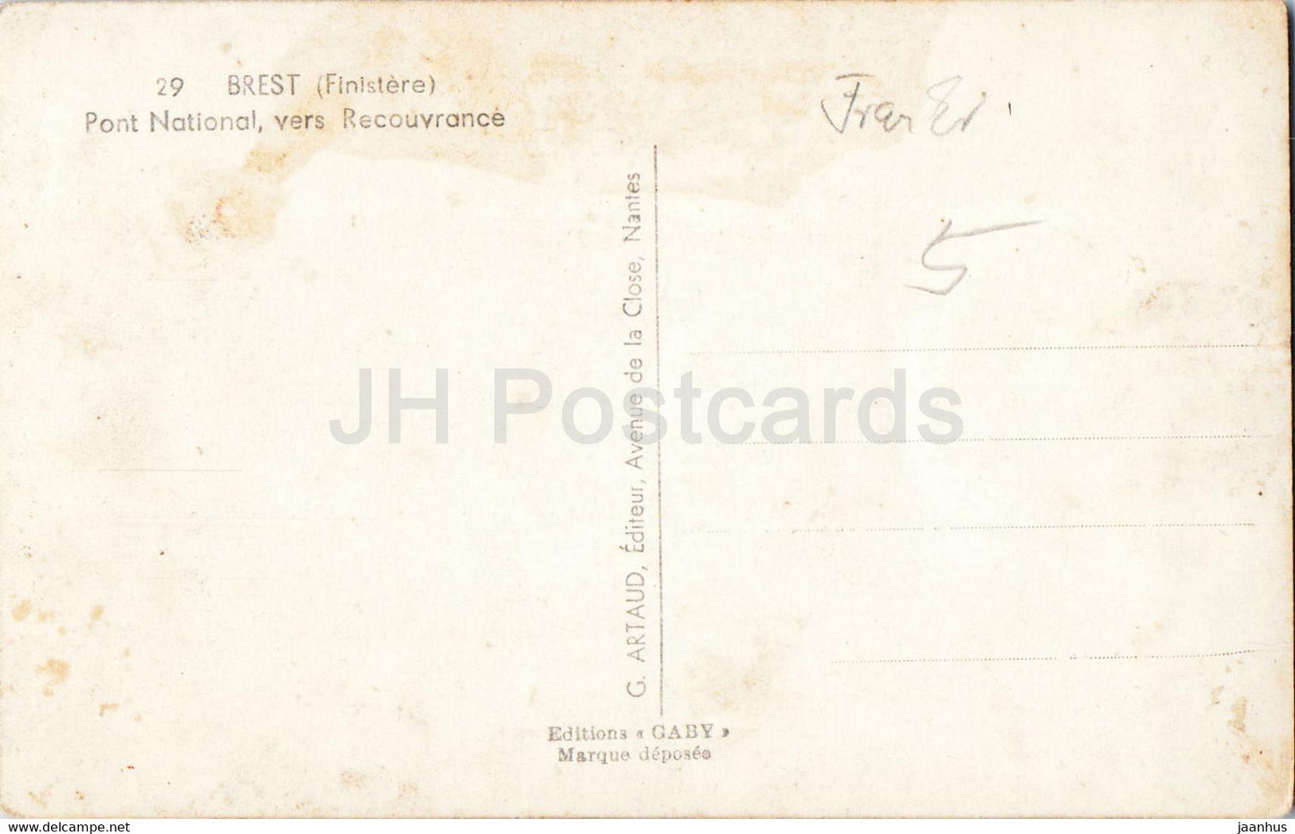 Brest - Pont National vers Recouvrance - Brücke - 29 - alte Postkarte - Frankreich - unbenutzt