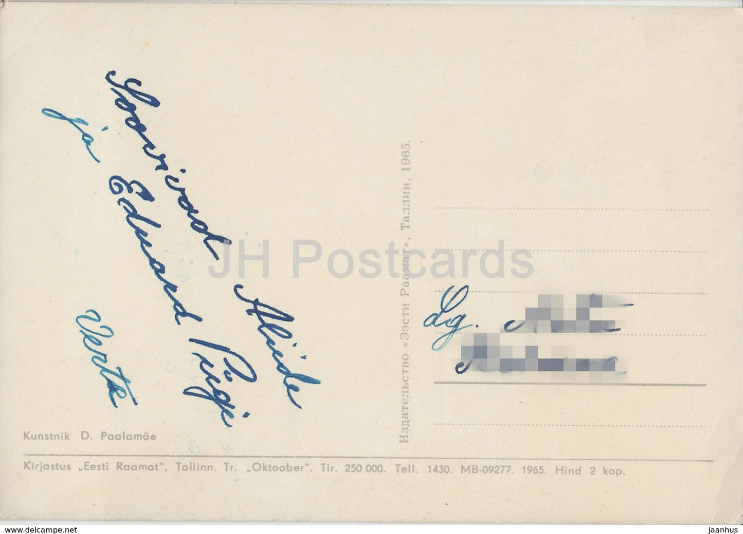 New Year Greeting Card by D. Paalamae - Beer Mug - candles - apple - 1965 - Estonia USSR - used