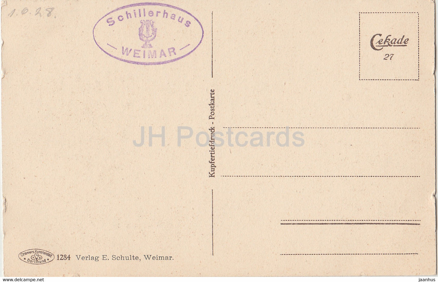 Weimar - Schillerhaus mit Gansebrunnen - old postcard - 1928 - Germany - unused