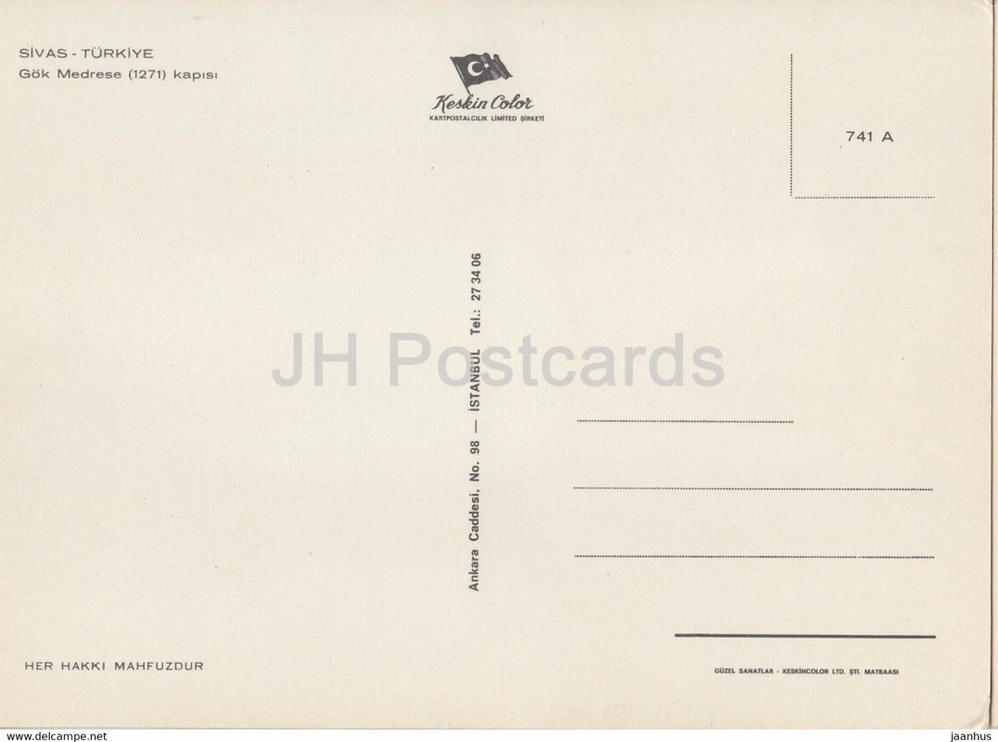 Sivas – Madrasa – Türkei – unbenutzt