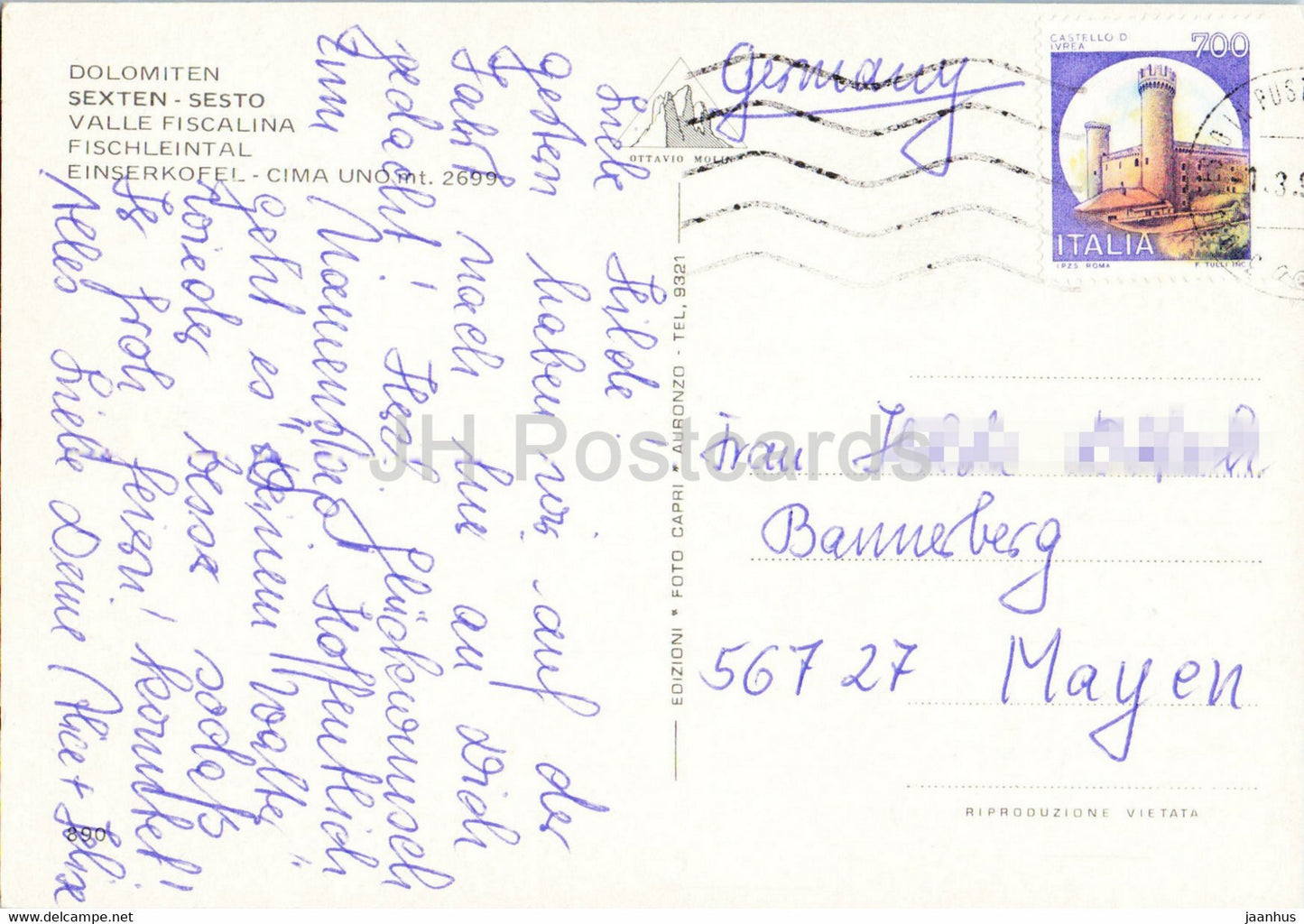 Dolomiten - Sexten - Sexten - Fischleintal - Fischleintal - Einserkofel - Cima Uno - Italien - gebraucht