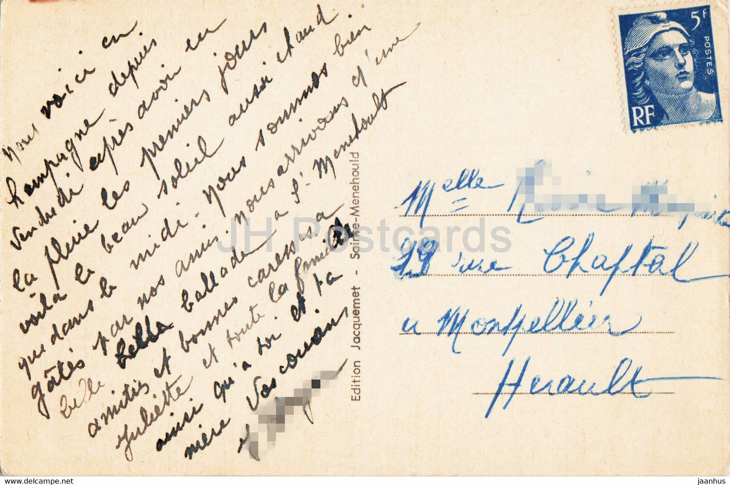 Sainte Menehould - Place de l'Hotel de Ville - Le Casino et la Poste - 6 - old postcard - France - used