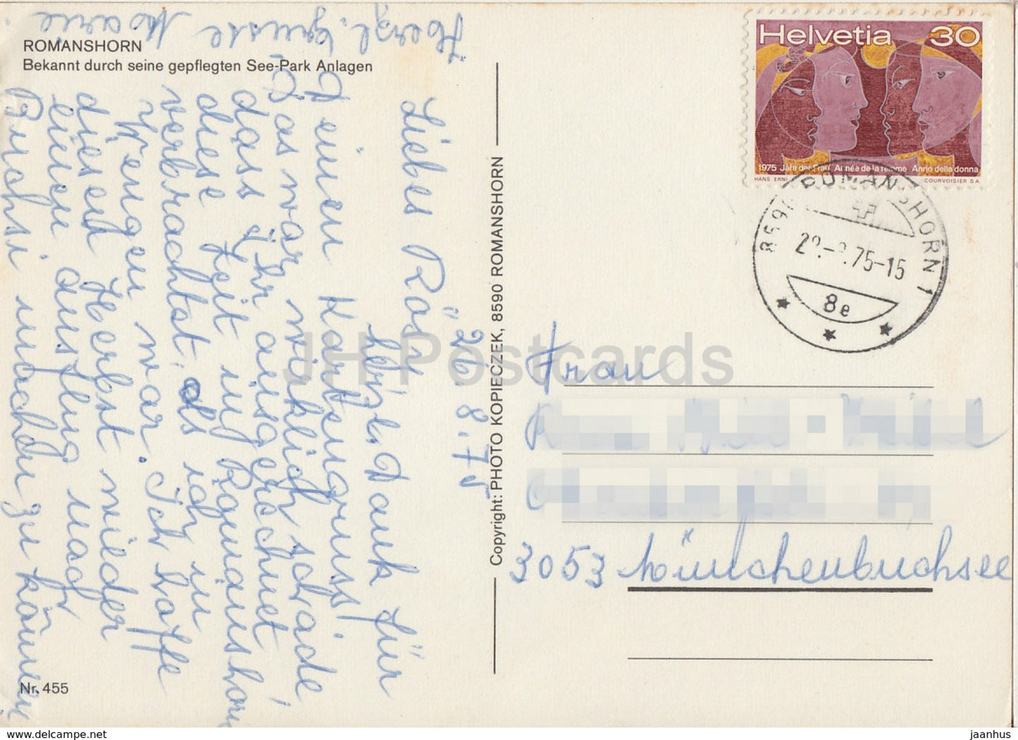 Romanshorn - See Park - bateau à voile - 455 - 1975 - Suisse - d'occasion