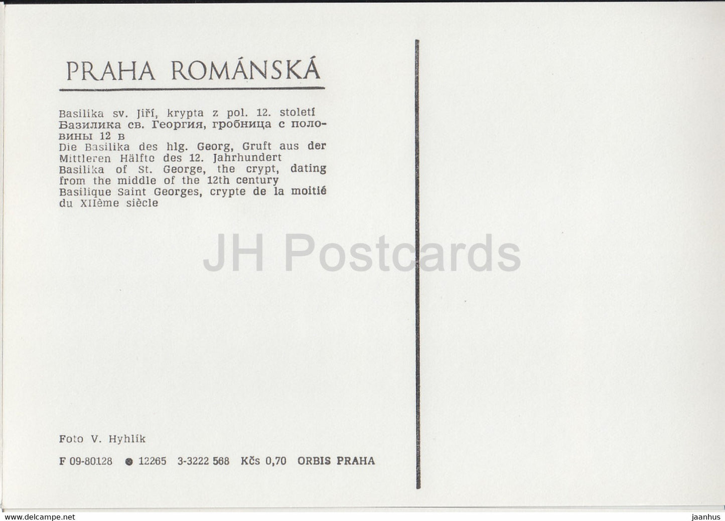 Praha - Prag - Basilika St. Georg - Die Krypta - Romanische Zeit Prag - Tschechoslowakei - Tschechische Republik - unbenutzt